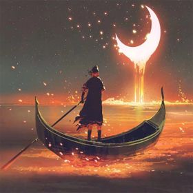 Canvas Hobby Hilalde Kayık Kasnaklı 100 x 140 cm Sayılarla Boyama Seti