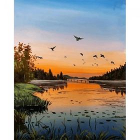 Canvas Hobby Huzurla Buluşma 100x140 cm Rulo Sayılarla Boyama Seti