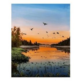 Canvas Hobby Huzurla Buluşma Kasnaklı 70 x 90 cm Sayılarla Boyama Seti