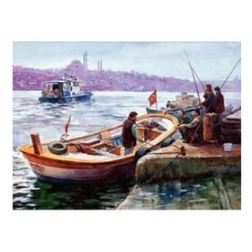 Canvas Hobby İstanbul ve Kayıklar Kasnaklı 40x50 cm Sayılarla Boyama Seti