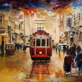 Canvas Hobby İstiklalde Kış Kasnaklı 40x50 cm Sayılarla Boyama Seti