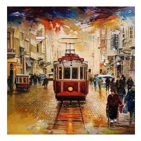 Canvas Hobby İstiklalde Kış Kasnaklı 40x50 cm Sayılarla Boyama Seti