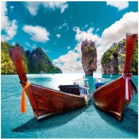 Canvas Hobby James Bond Adası Kasnaklı 100 x 140 cm Sayılarla Boyama Seti