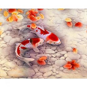 Canvas Hobby Japon Balıkları Kasnaklı 90x110 cm Sayılarla Boyama Seti