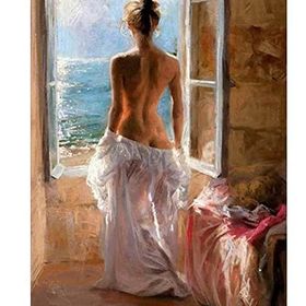 Canvas Hobby Kadın ve Manzara 90x110 cm Rulo Sayılarla Boyama Seti