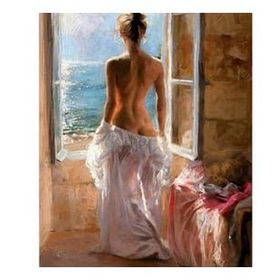 Canvas Hobby Kadın ve Manzara 90x110 cm Rulo Sayılarla Boyama Seti