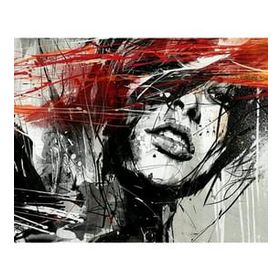 Canvas Hobby Kadının Çizgileri 70 x 90 cm Rulo Sayılarla Boyama Seti