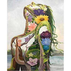 Canvas Hobby Kadının İçindeki Doğa Kasnaklı 100 x 140 cm Sayılarla Boyama Seti