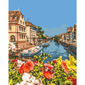 Canvas Hobby Kanal Çiçekleri Kasnaklı 100 x 140 cm Sayılarla Boyama Seti