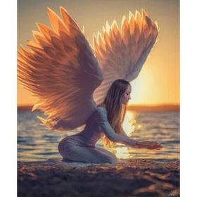 Canvas Hobby Kanatlı Kadın Kasnaklı 100 x 140 cm Sayılarla Boyama Seti