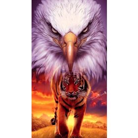 Canvas Hobby Kaplan ve Kartal 100x140 cm Kasnaklı Sayılarla Boyama Seti