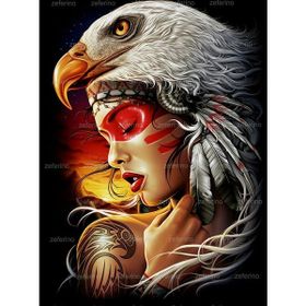 Canvas Hobby Kartal Kadın 100x140 cm Rulo Sayılarla Boyama Seti