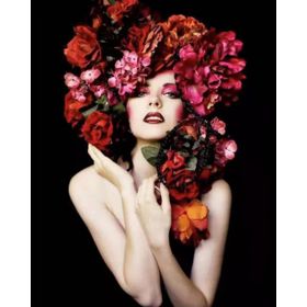 Canvas Hobby Kasnaklı 100 x 140 cm Kadının Çiçek Duruşu 10 Sayılarla Boyama Seti