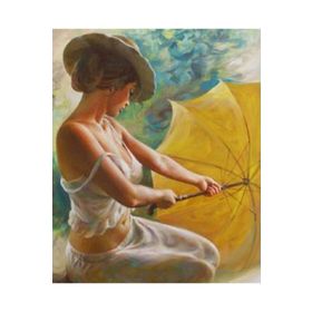 Canvas Hobby Kasnaklı 100 x 140 cm Sarışemsiyeli Güzel Sayılarla Boyama Seti