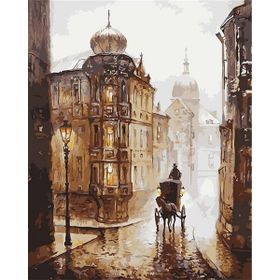 Canvas Hobby Kasnaklı 100 x 140 cm Sokaklar ve Fayton Sayılarla Boyama Seti