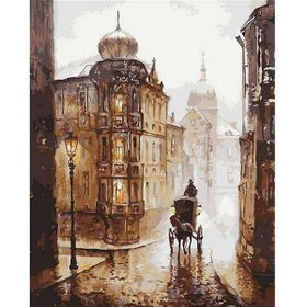Canvas Hobby Kasnaklı 100 x 140 cm Sokaklar ve Fayton Sayılarla Boyama Seti