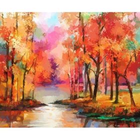 Canvas Hobby Kasnaklı 100 x 140 cm Sonbaharın Rengi Sayılarla Boyama Seti