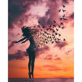 Canvas Hobby Kasnaklı 100 x 140 cm Uçan Kadın Sayılarla Boyama Seti