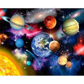 Canvas Hobby Kasnaklı 100 x 140 cm Uzay ve Gezegenler Sayılarla Boyama Seti