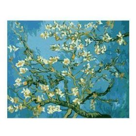 Canvas Hobby Kasnaklı 100 x 140 cm Van Gogh Badem Çiçekleri Sayılarla Boyama Seti