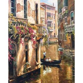 Canvas Hobby Kasnaklı 100 x 140 cm Venedikte Gondol Gezintisi Sayılarla Boyama Seti