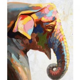 Canvas Hobby Kasnaklı 100 x 140 cm Yaşlı Fil Sayılarla Boyama Seti