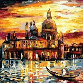 Canvas Hobby Kasnaklı 100 x 140 cm Yelken Martı ve Cami Sayılarla Boyama Seti