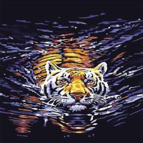 Canvas Hobby Kasnaklı 100 x 140 cm Yüzen Kaplan Sayılarla Boyama Seti