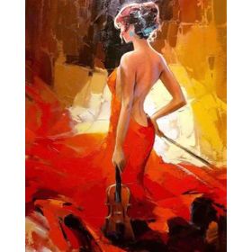 Canvas Hobby Kasnaklı 100 x 140 cm Zarif Kemancı Sayılarla Boyama Seti