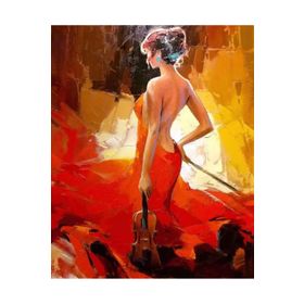 Canvas Hobby Kasnaklı 100 x 140 cm Zarif Kemancı Sayılarla Boyama Seti