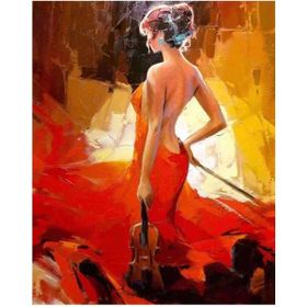 Canvas Hobby Kasnaklı 100 x 140 cm Zarif Kemancı Sayılarla Boyama Seti