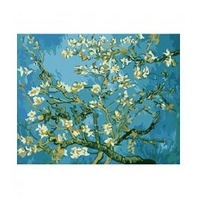 Canvas Hobby Kasnaklı 40 x 50 cm Canvas Van Gogh Badem Çiçekleri Sayılarla Boyama Seti