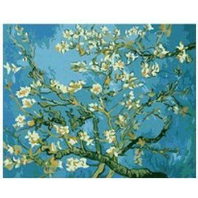 Canvas Hobby Kasnaklı 40 x 50 cm Canvas Van Gogh Badem Çiçekleri Sayılarla Boyama Seti