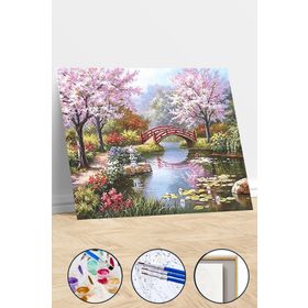 Canvas Hobby Kasnaklı 50 x 65 cm Pembe Orman Sayılarla Boyama Seti