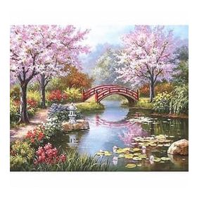 Canvas Hobby Kasnaklı 50 x 65 cm Pembe Orman Sayılarla Boyama Seti