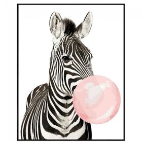Canvas Hobby Kasnaklı 50 x 65 cm Pembe Sakız ve Zebra Sayılarla Boyama Seti