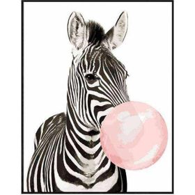 Canvas Hobby Kasnaklı 50 x 65 cm Pembe Sakız ve Zebra Sayılarla Boyama Seti