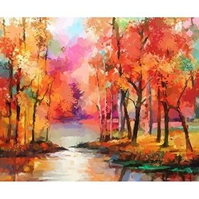 Canvas Hobby Kasnaklı 50 x 65 cm Sonbaharın Rengi Sayılarla Boyama Seti