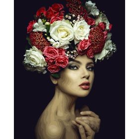 Canvas Hobby Kasnaklı 60 x 75 cm Kadının Çiçek Duruşu 3 Sayılarla Boyama Seti