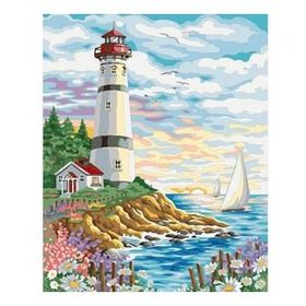 Canvas Hobby Kasnaklı 60 x 75 cm Yelken ve Fener Sayılarla Boyama Seti