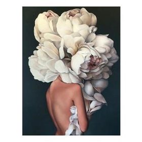 Canvas Hobby Kasnaklı 70 x 90 cm Kadının Çiçek Duruşu 3 Sayılarla Boyama Seti