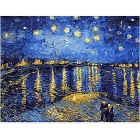 Canvas Hobby Kasnaklı 70 x 90 cm Ren Nehrinde Yıldızlı Geceler Sayılarla Boyama Seti