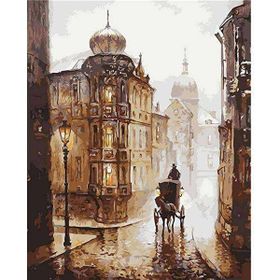 Canvas Hobby Kasnaklı 70 x 90 cm Sokaklar ve Fayton Sayılarla Boyama Seti