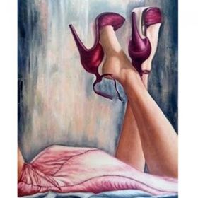 Canvas Hobby Kasnaklı 70 x 90 cm Topuklu Ayakkabılar Sayılarla Boyama Seti