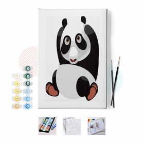 Canvas Hobby Kasnaklı 70 x 90 cm Uykulu Panda Sayılarla Boyama Seti