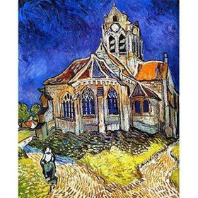 Canvas Hobby Kasnaklı 70 x 90 cm Van Gogh Auvers'deki Kilise Sayılarla Boyama Seti