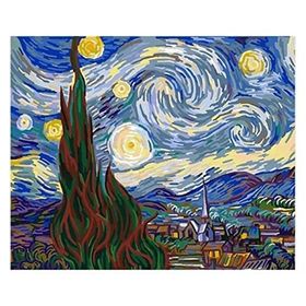 Canvas Hobby Kasnaklı 70 x 90 cm Van Gogh Yıldızlı Geceler Sayılarla Boyama Seti