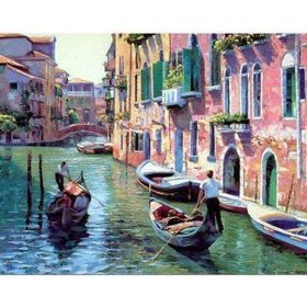 Canvas Hobby Kasnaklı 70 x 90 cm Venedik Kanal Gezisi Sayılarla Boyama Seti
