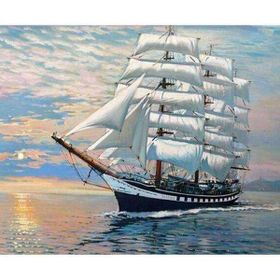 Canvas Hobby Kasnaklı 70 x 90 cm Yelkenli Gemi Sayılarla Boyama Seti