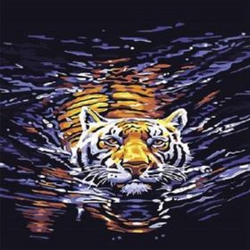 Canvas Hobby Kasnaklı 70 x 90 cm Yüzen Kaplan Sayılarla Boyama Seti